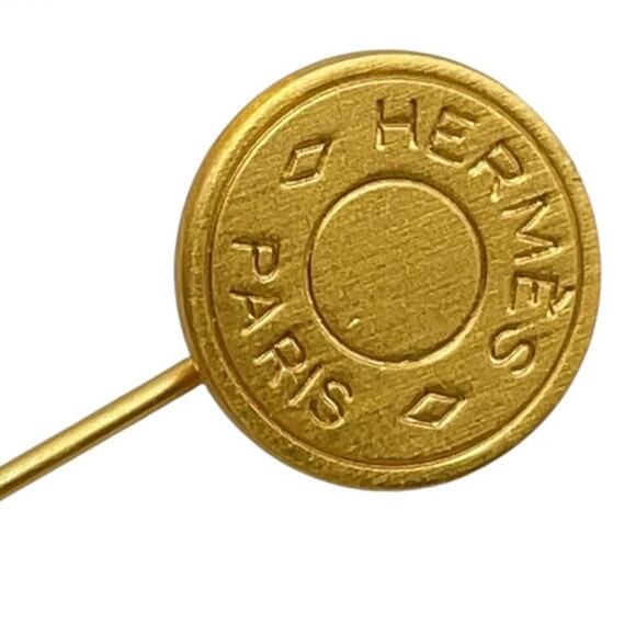 Hermès Clou de Selle Stick Pin 18K yellow gold-plated W/Box - Picture 3 of 6